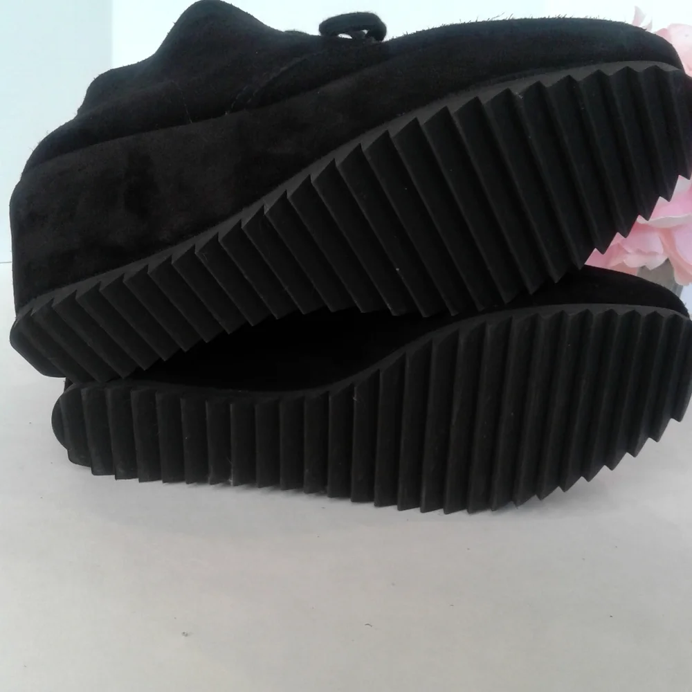 Pedro Garcia black suede leather wedge  boo